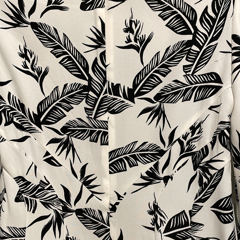 Jay Godfrey Dress "The Jean" Swing Dress Black White Feather Print Mini Size 4 - Picture 8 of 14